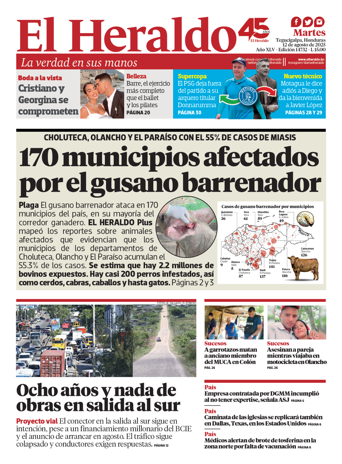170 municipios afectados por el gusano barrenador