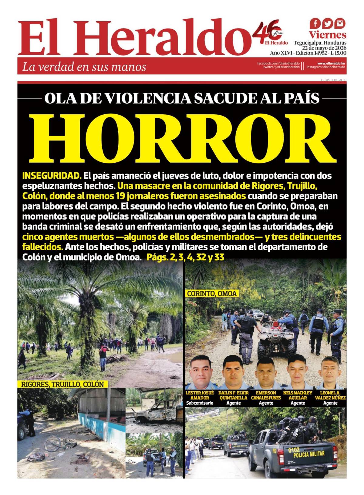 Horror: Ola de violencia sacude al país