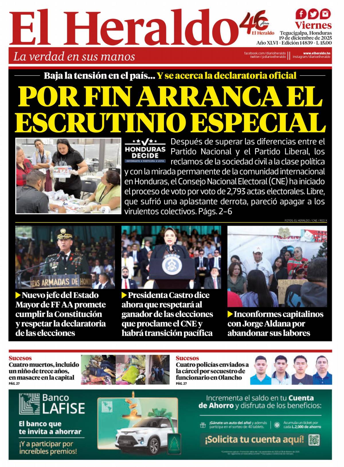 Por fin arranca el escrutinio especial