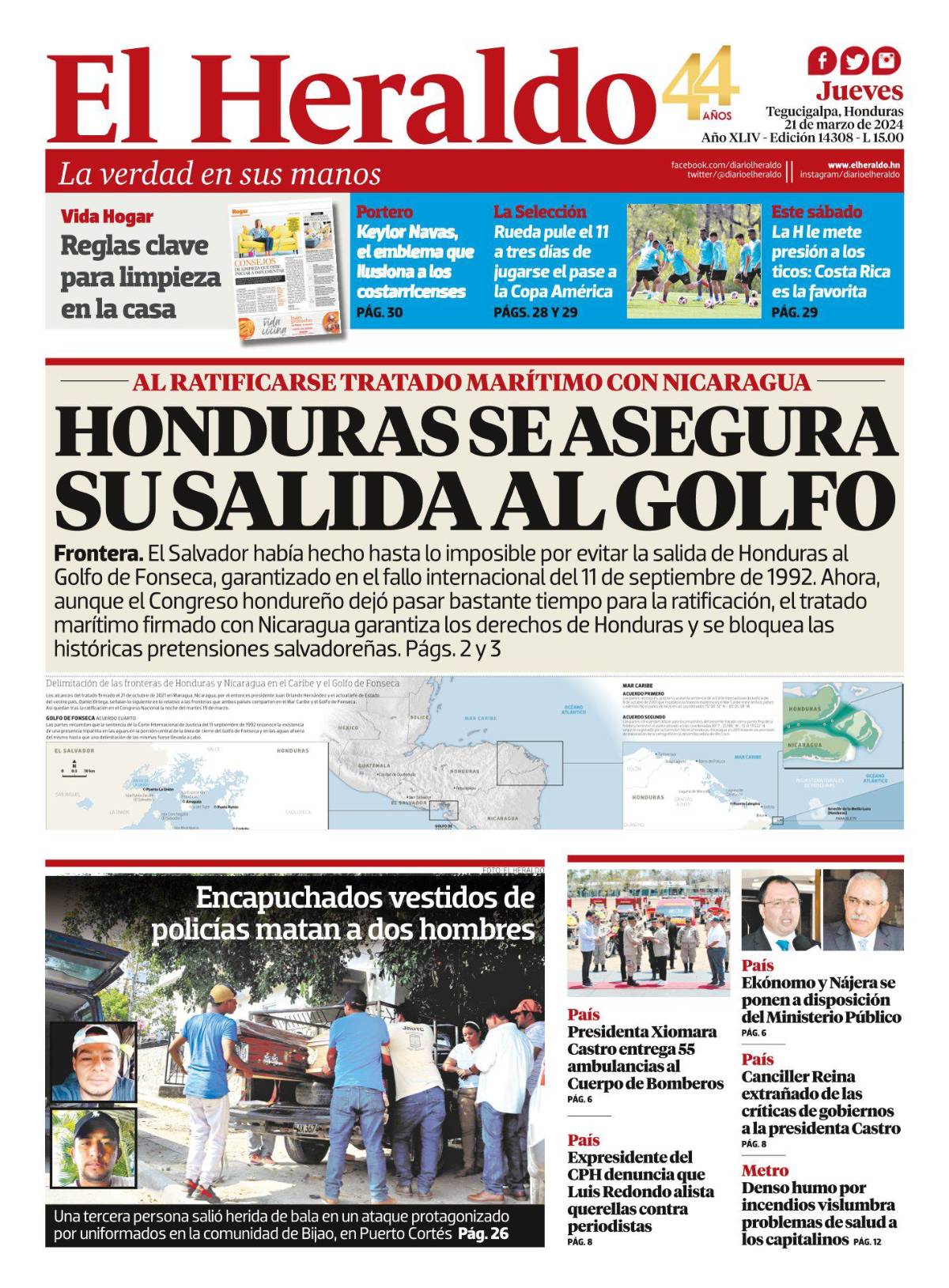Honduras se asegura su salida al Golfo