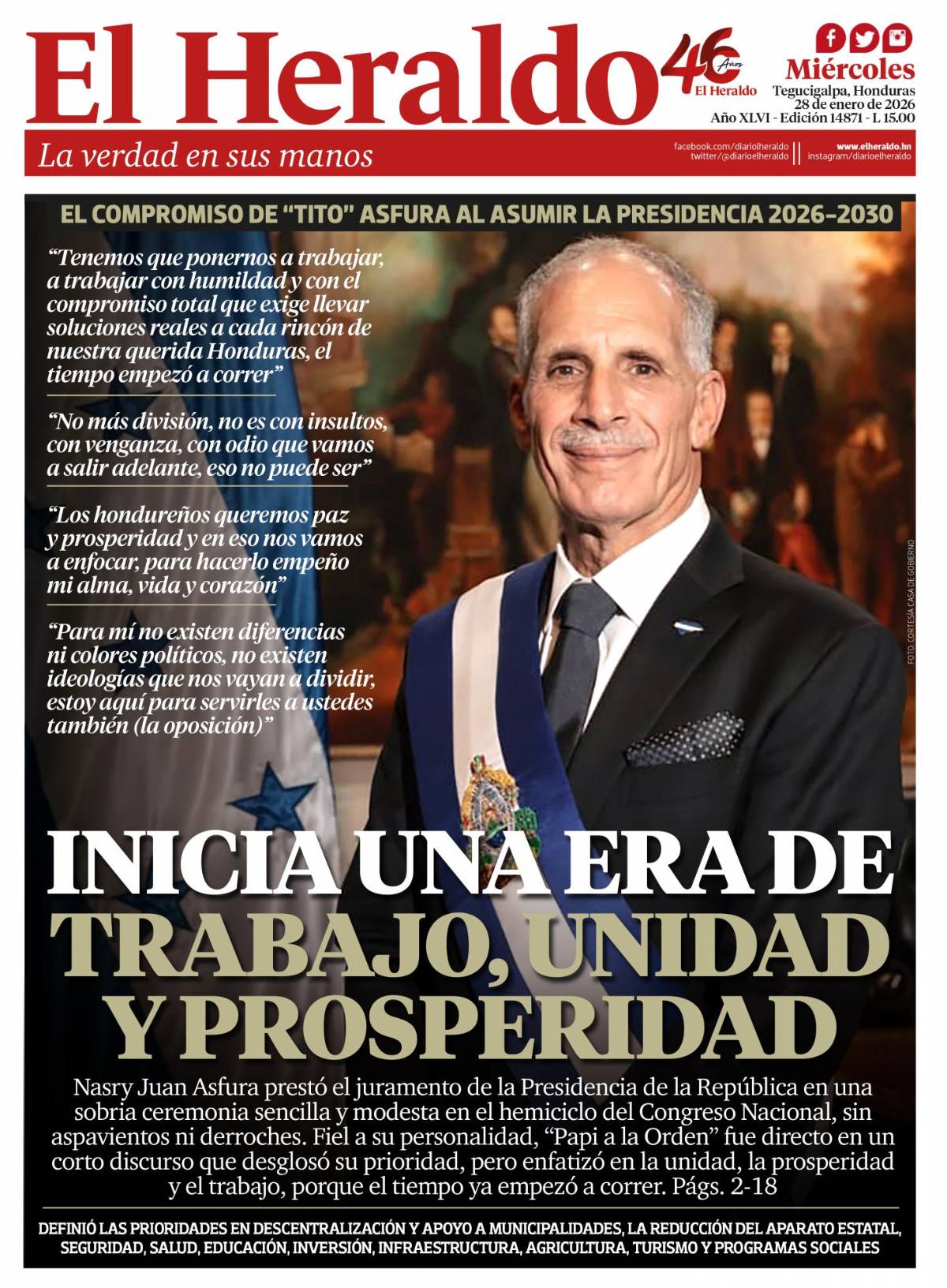 ​​​​Inicia una era de trabajo, unidad y prosperidad