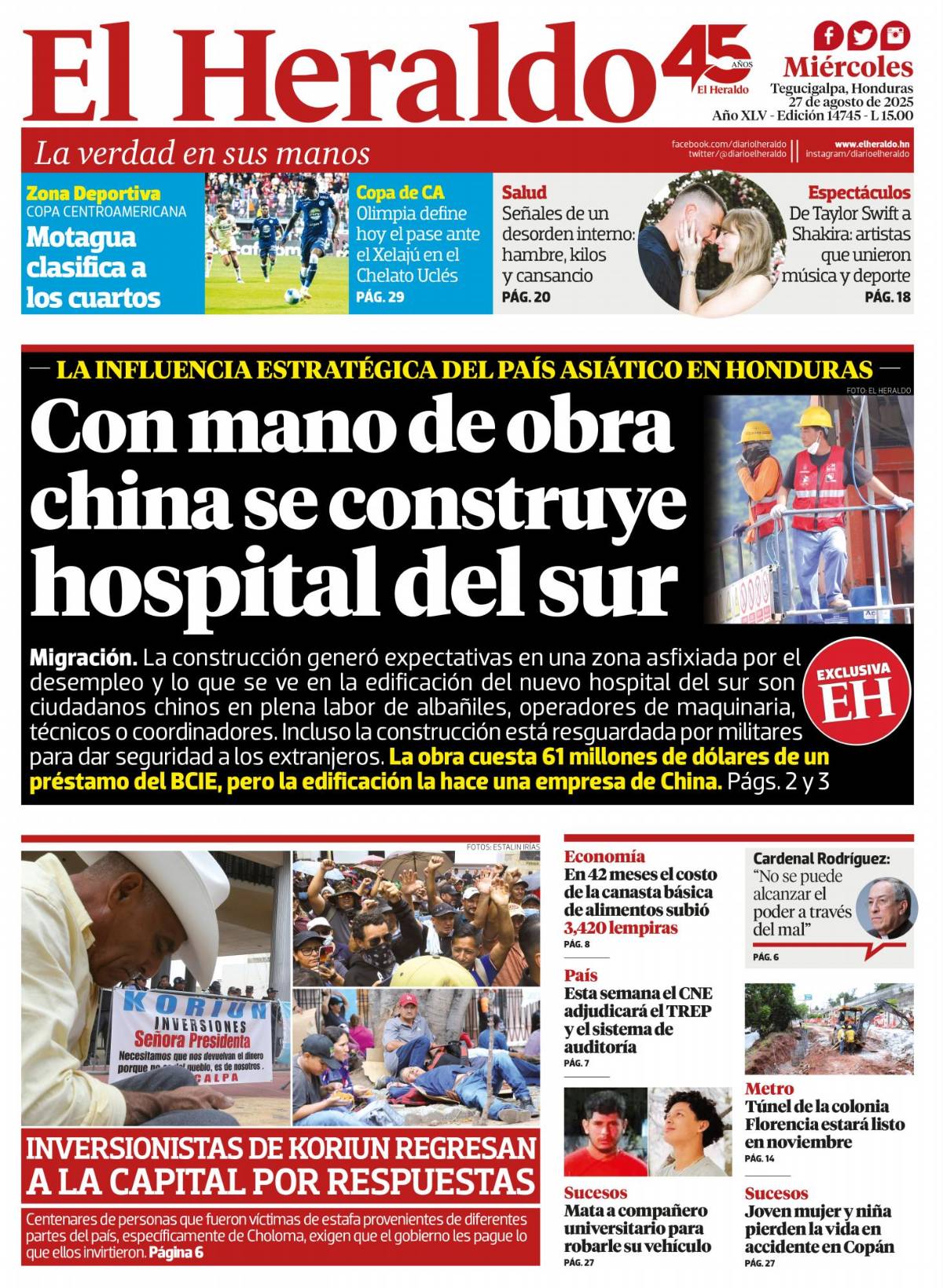 Con mano de obra china se construye hospital del sur
