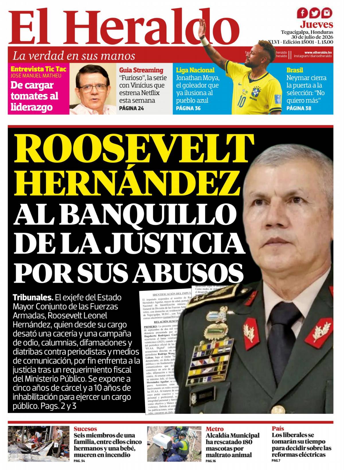 Roosevelt Hernández al banquillo de la justicia por sus abusos