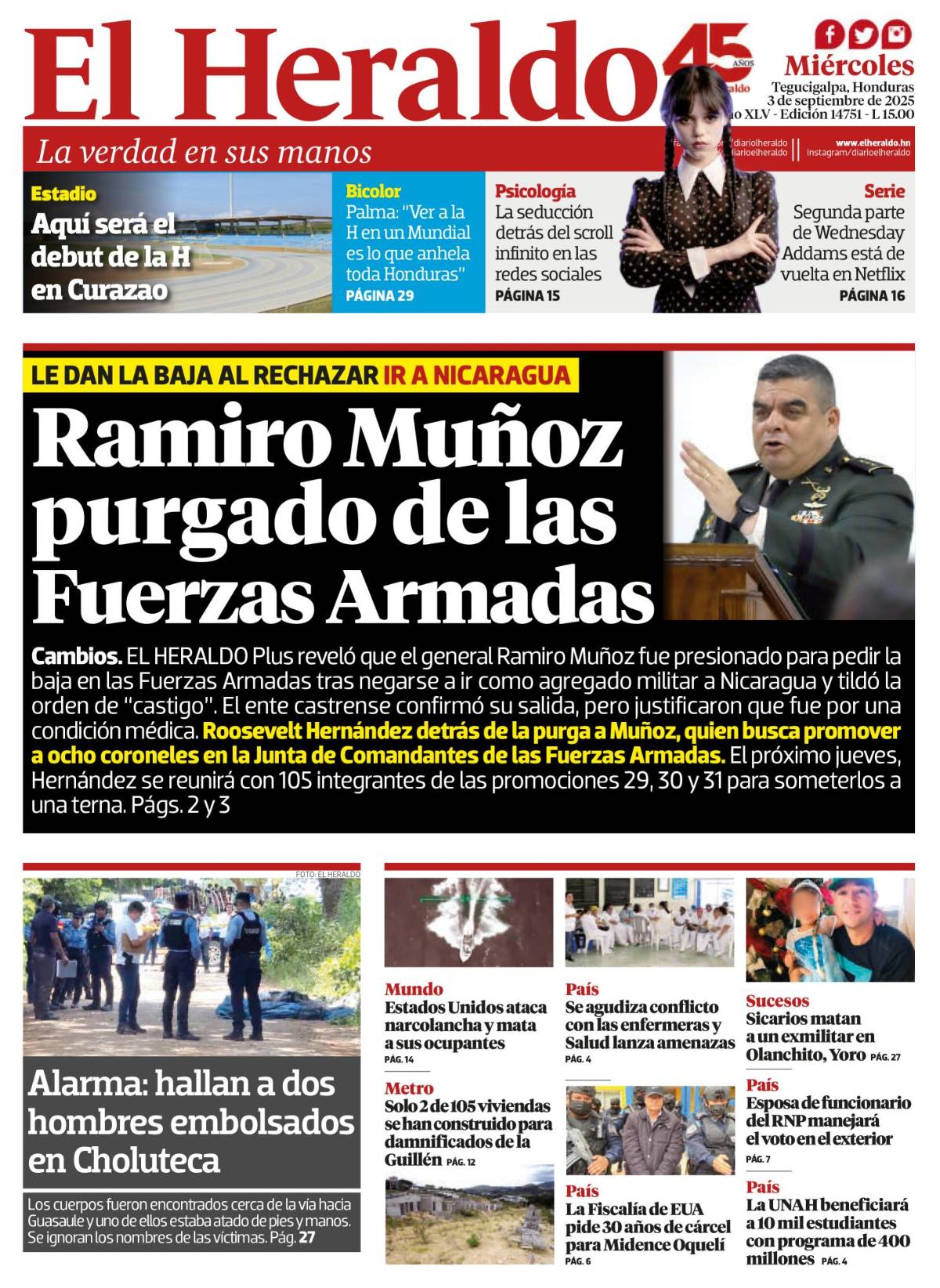 Ramiro Muñoz purgado de las Fuerzas Armadas