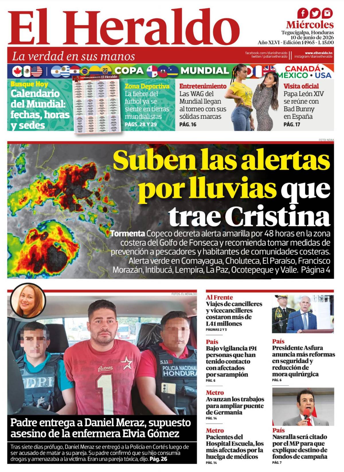 Suben las alertas por lluvias que trae Cristina
