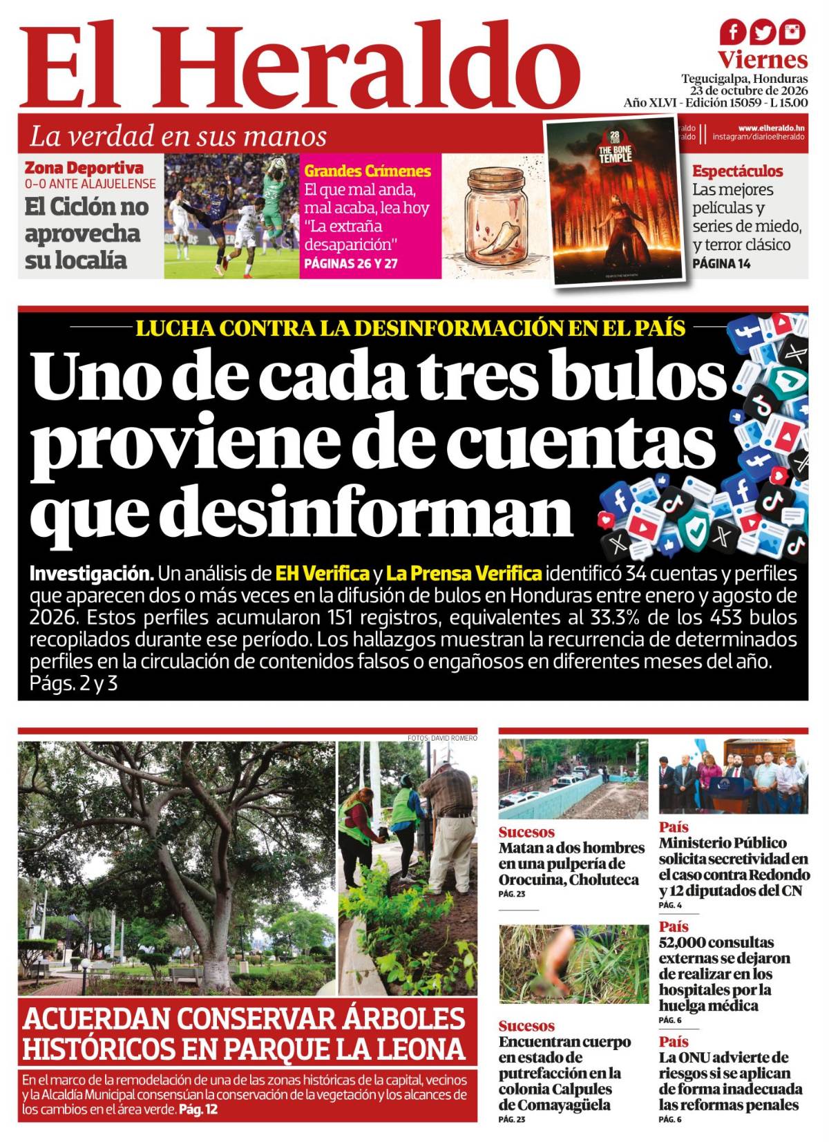 Uno de cada tres bulos proviene de cuentas que desinforman