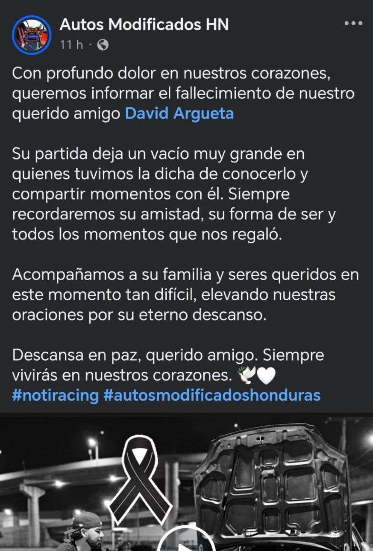 Aficionado de los carros modificados: David Argueta, joven asesinado en La Peña