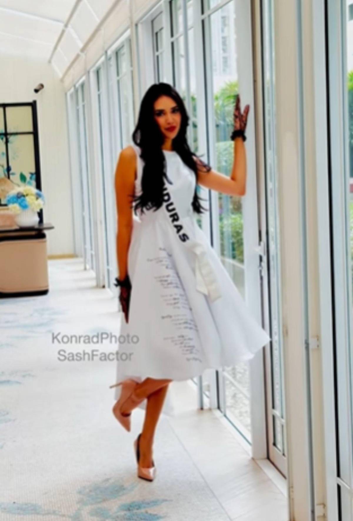 El poderoso mensaje de Alejandra Fuentes en su vestido, durante ensayos de Miss Universo