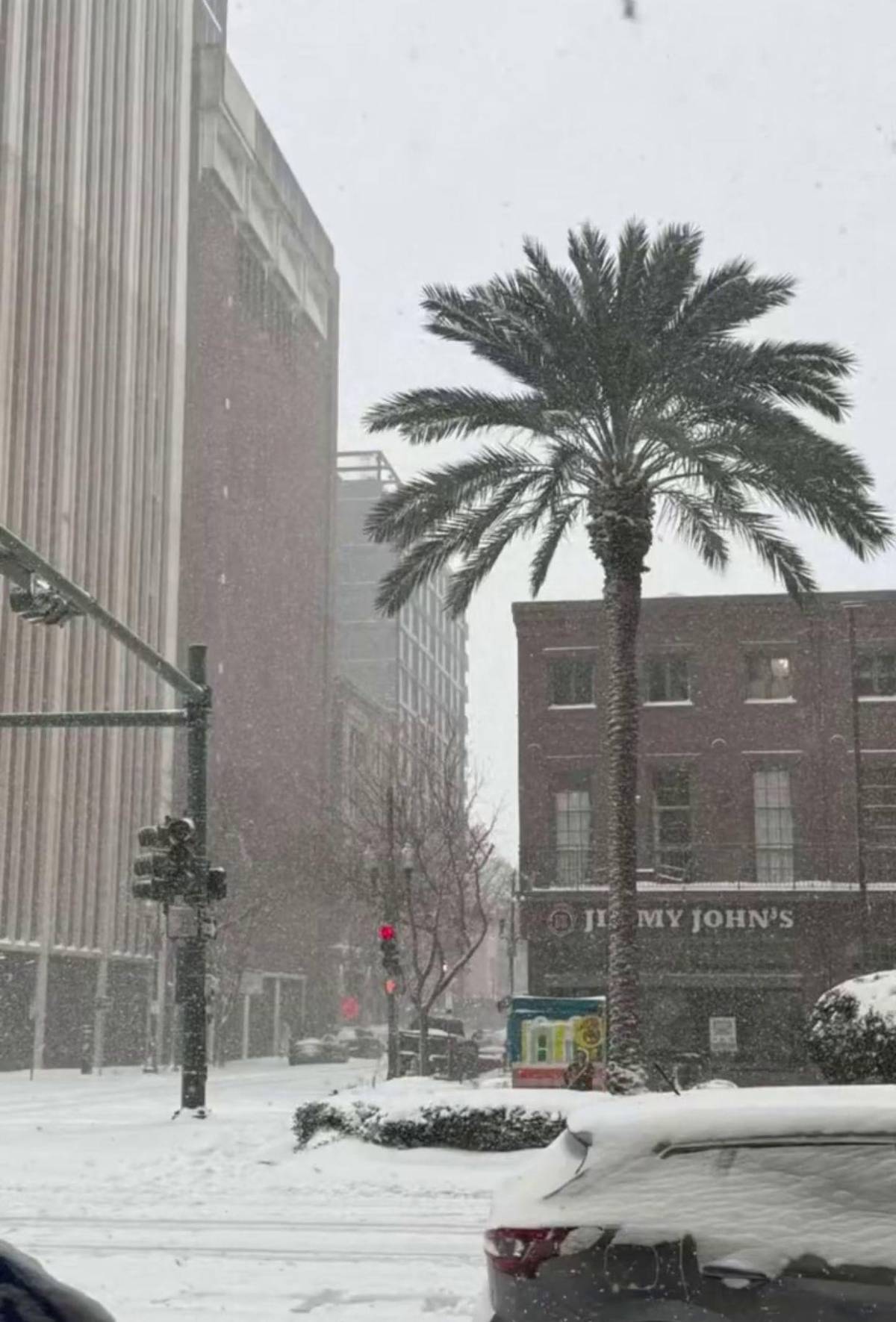 Nueva Orleans recibe una nevada histórica después de 16 años