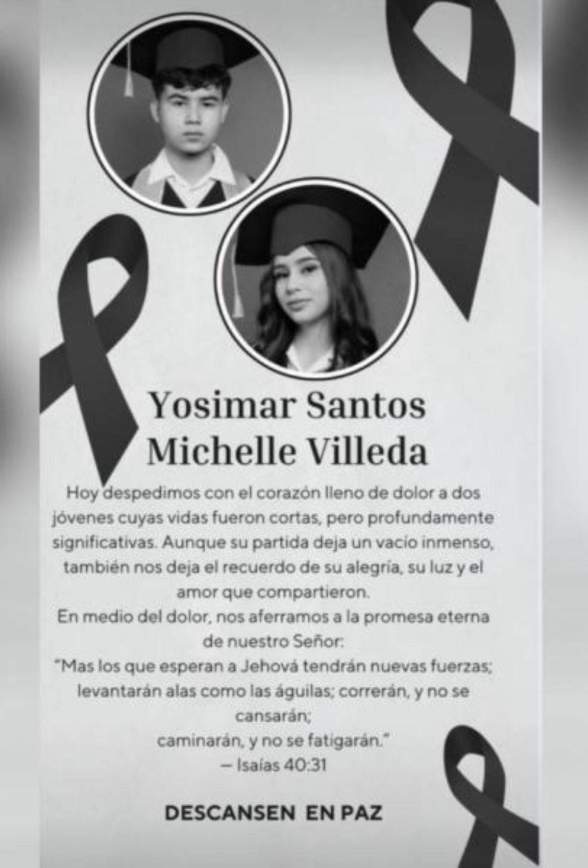 Jossimar y Michell, las dos víctimas del accidente en Ocotepeque