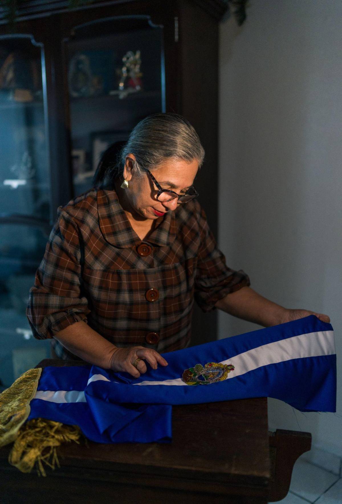 Así luce la nueva banda presidencial, obra de María de los Ángeles Moncada