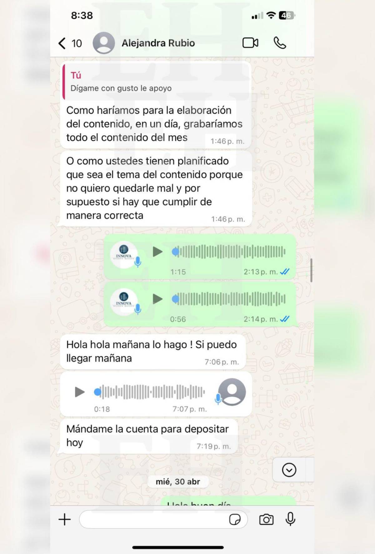 Revelan que Alejandra Rubio llegó con militares ante deuda de L92 mil por alquiler