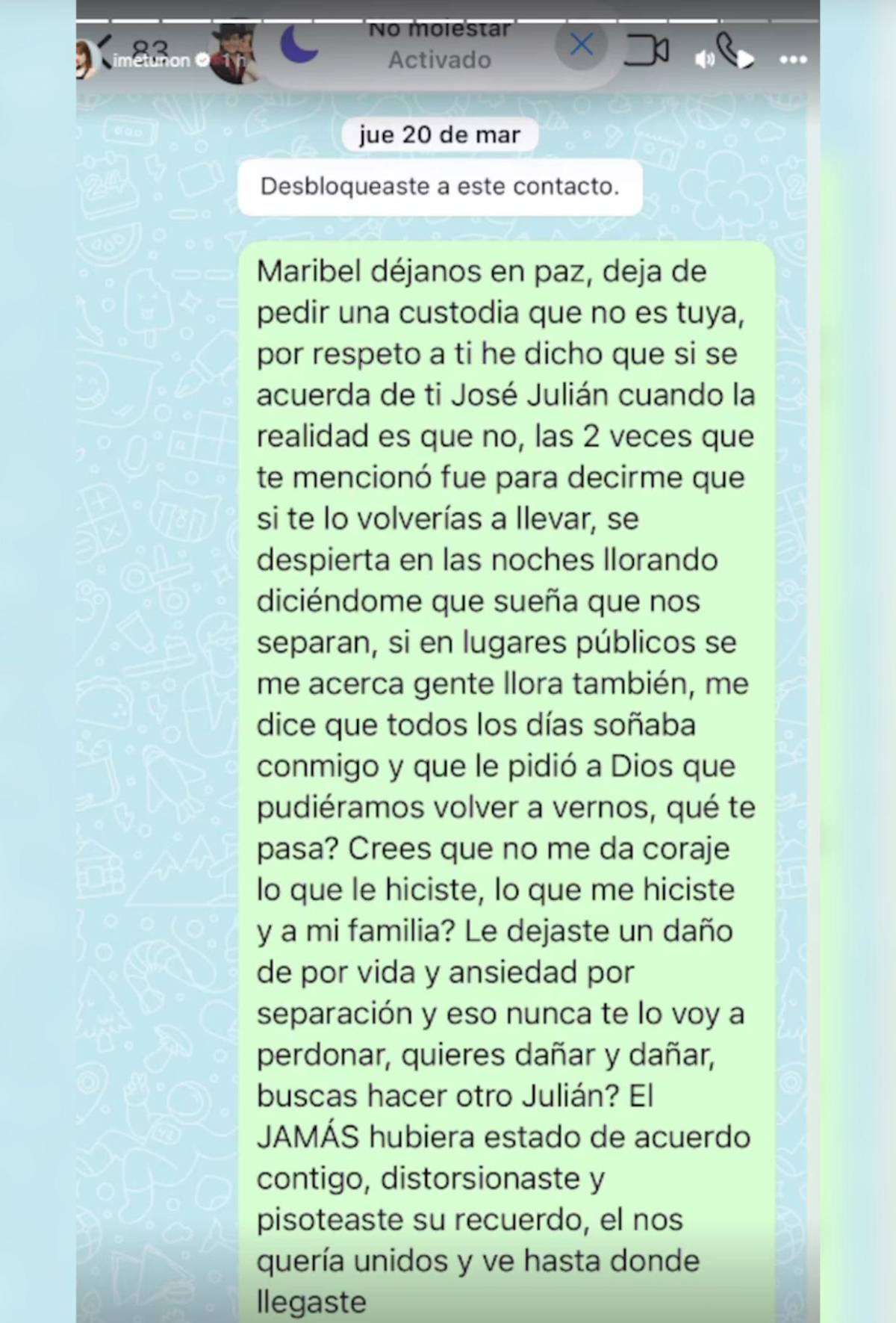Imelda Tuñón revela el último mensaje que le mandó a Maribel Guardia, ¿qué decía?