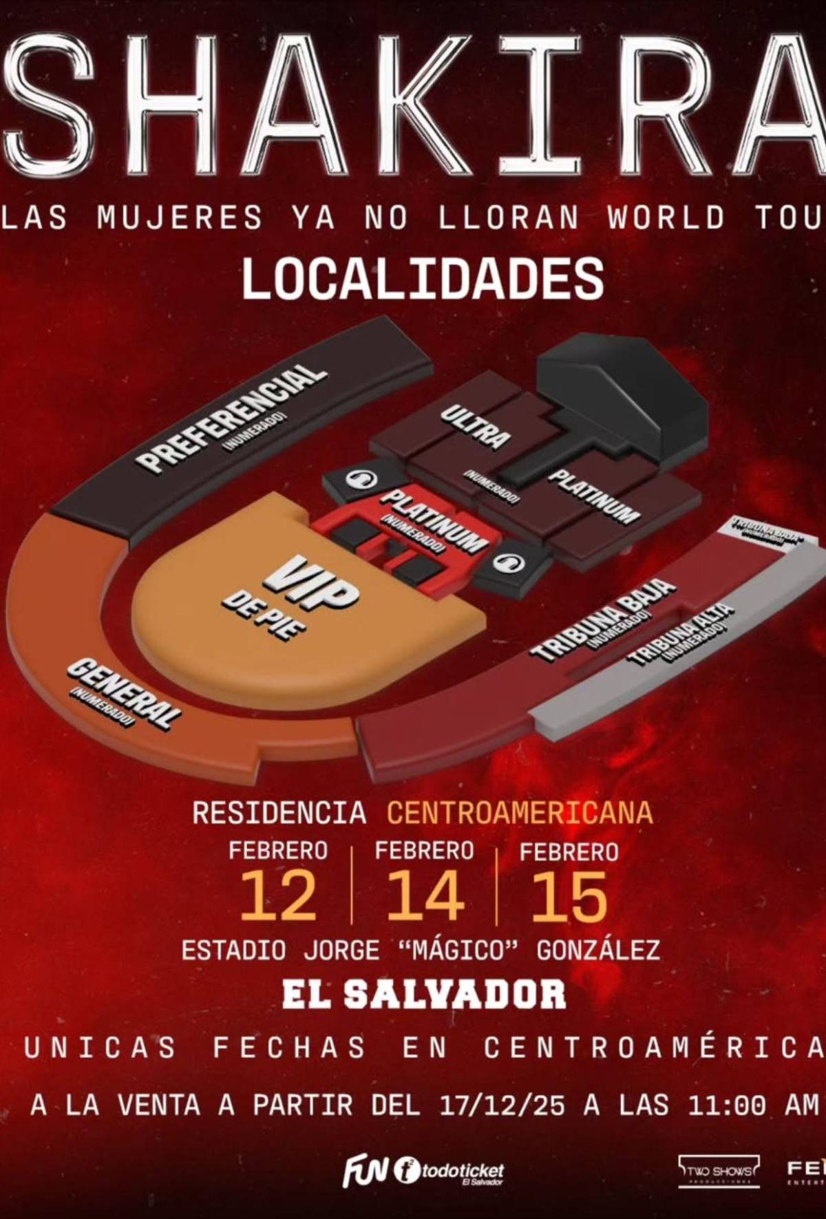 Shakira en El Salvador: Estas son las localidades y los precios de los tres conciertos