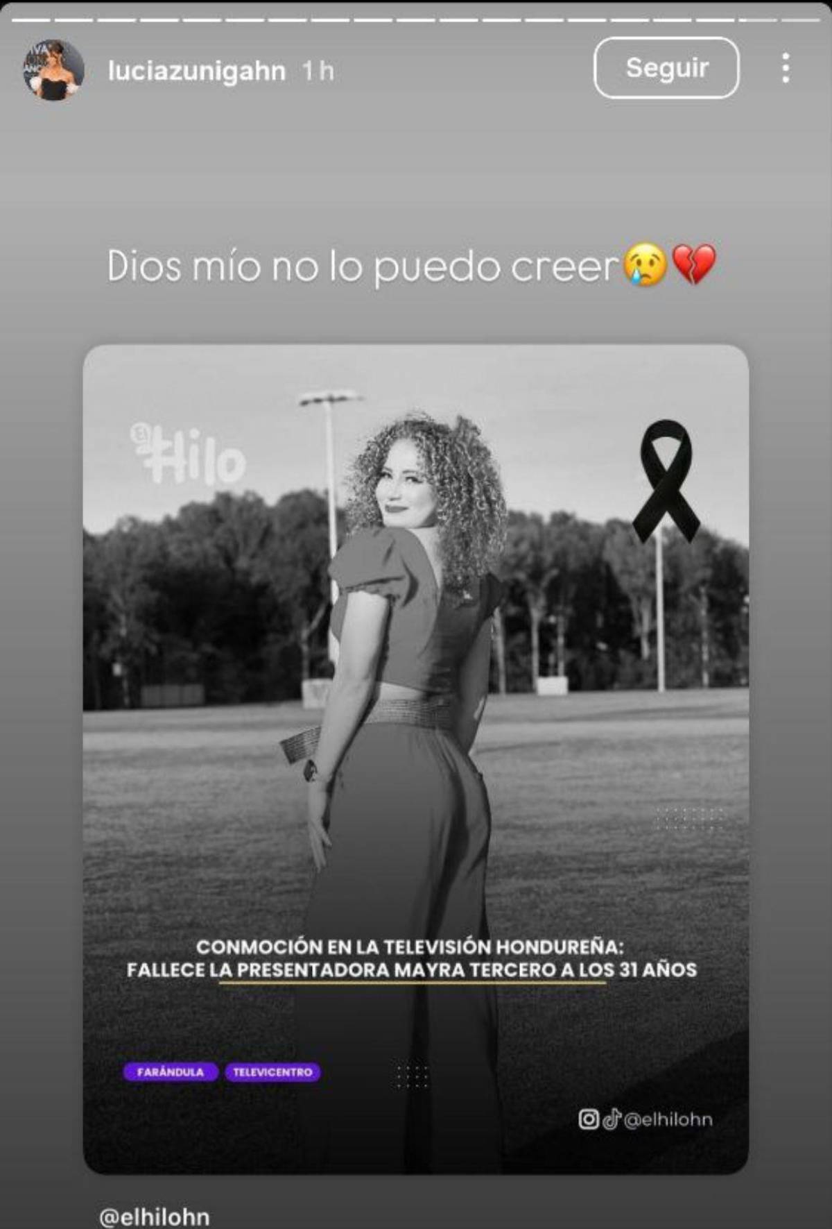 Periodistas, presentadores y creadores de contenido lloran muerte de Mayra Tercero