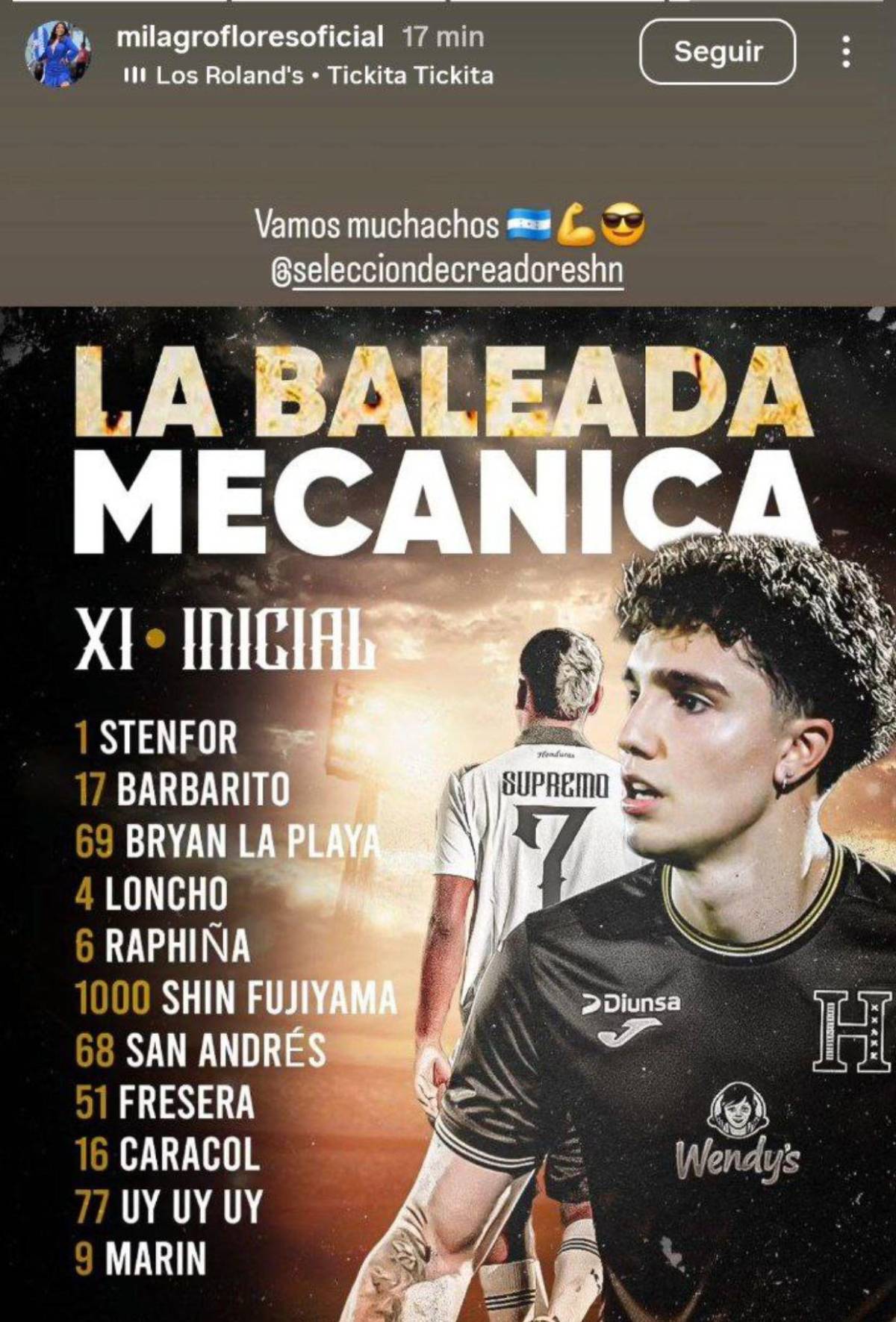 A la distancia Milagro Flores alienta a Supremo y la selección de tiktokers de Honduras