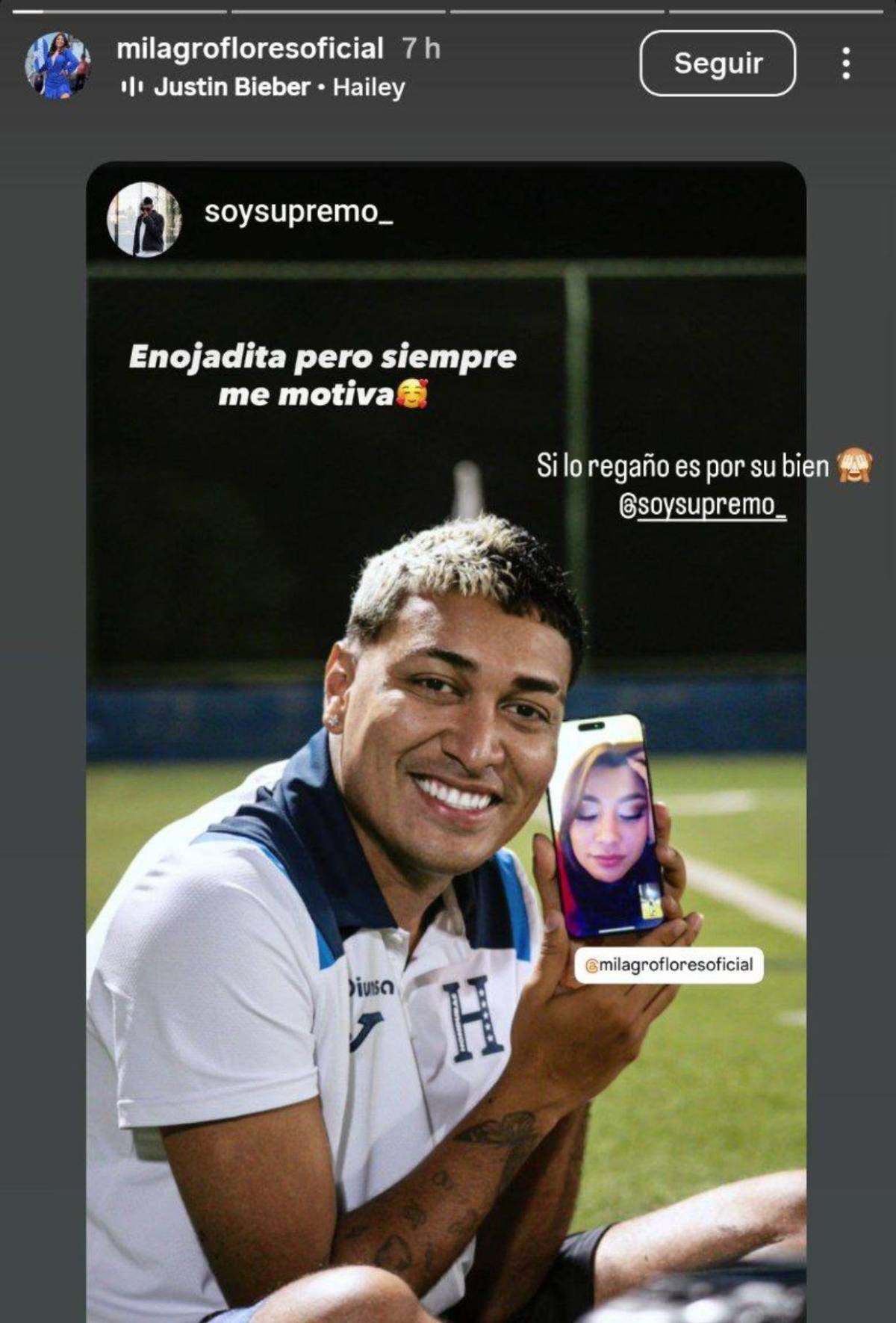 A la distancia Milagro Flores alienta a Supremo y la selección de tiktokers de Honduras