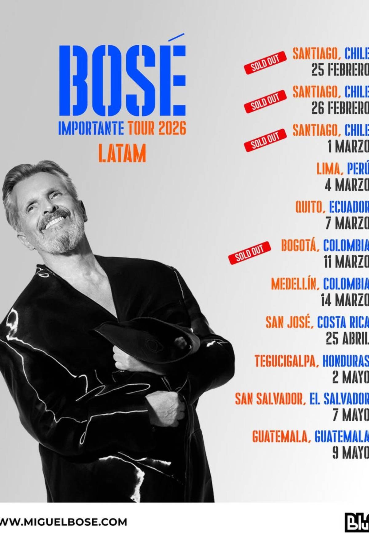 Miguel Bosé cumple 70 años y sigue de gira: se acerca su concierto en Honduras