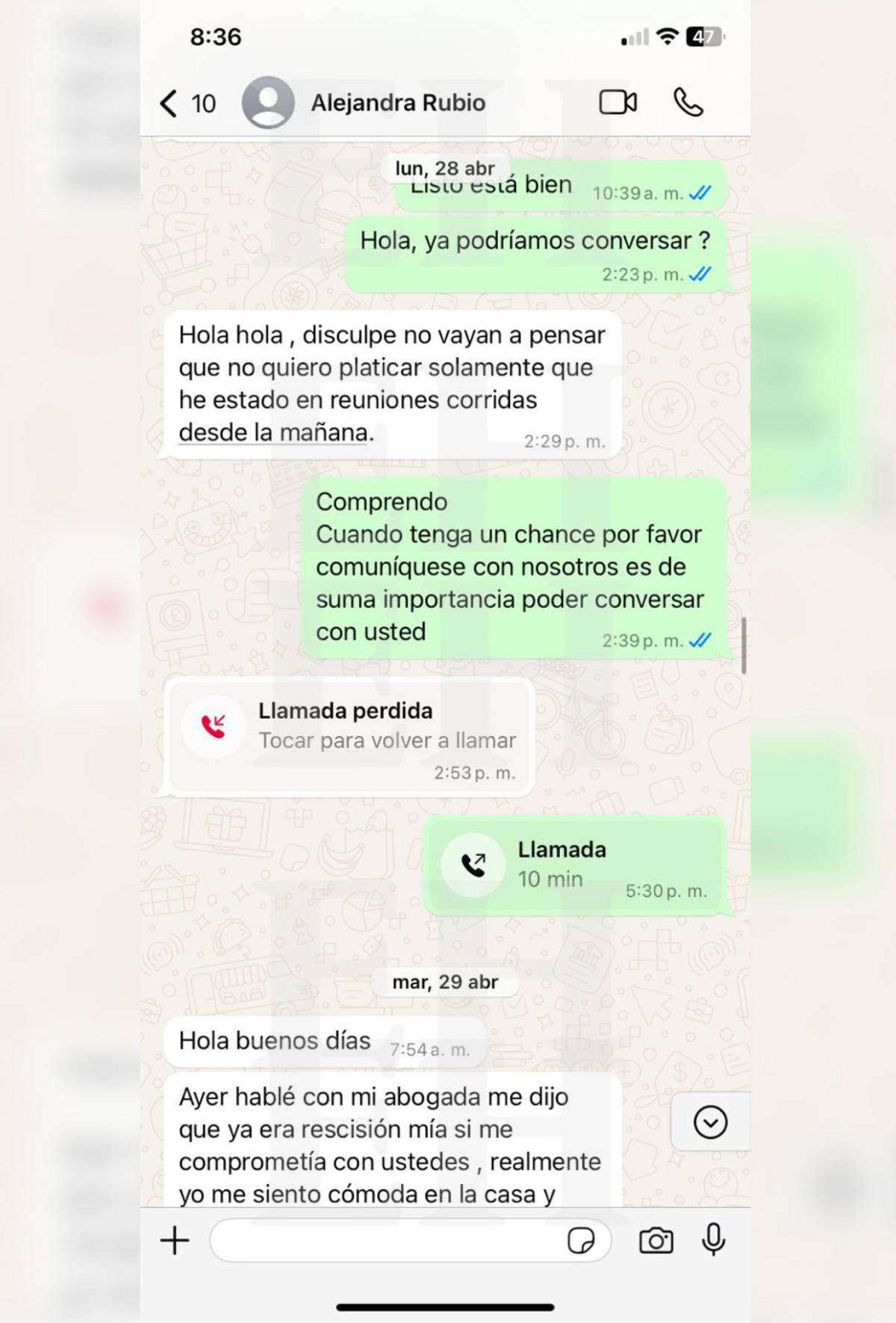 Revelan que Alejandra Rubio llegó con militares ante deuda de L92 mil por alquiler