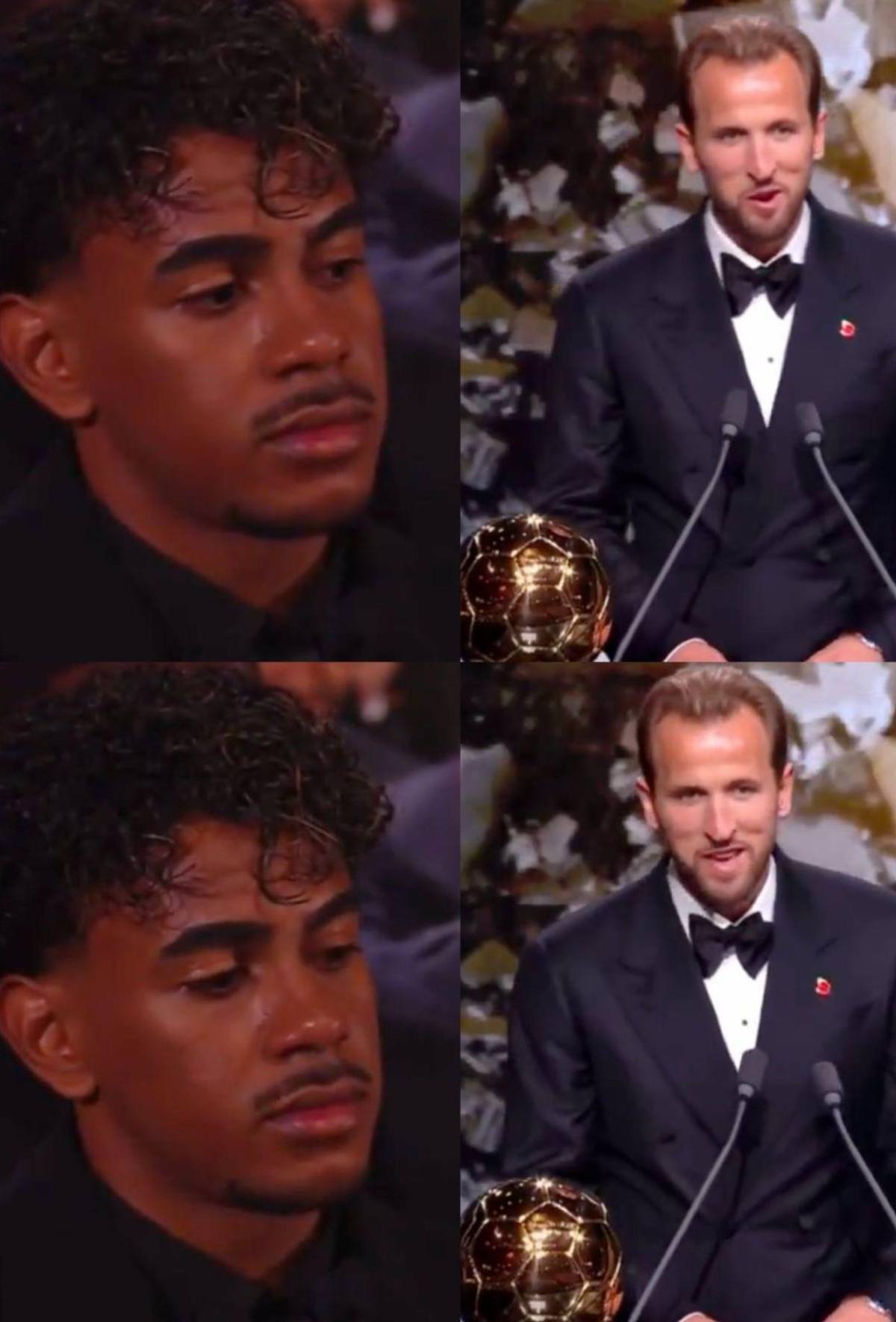 ¿Feo desplante a Harry Kane? El gesto de Lamine Yamal tras no ganar el Balón de Oro