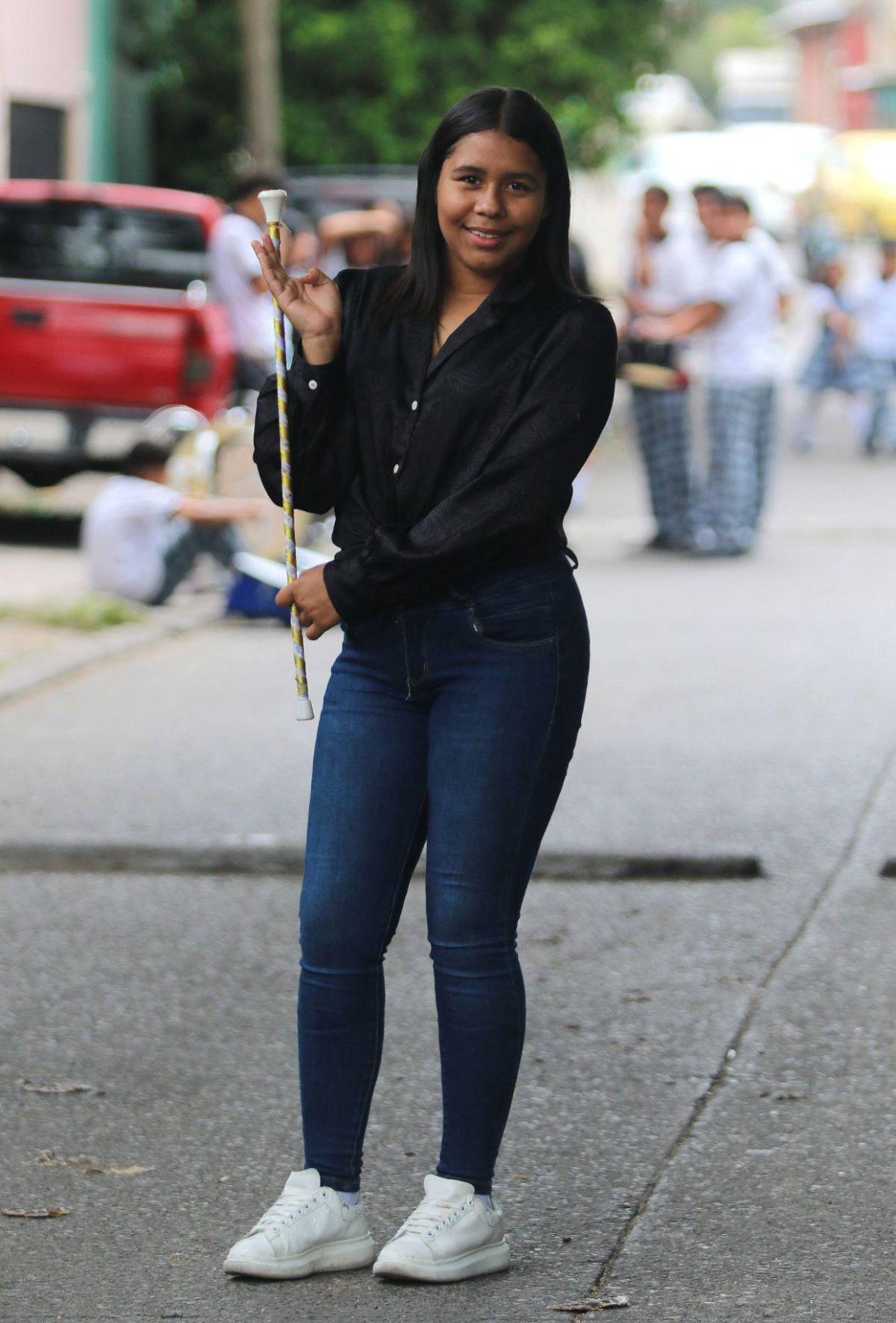 Con carisma y energía, palillonas del Instituto Beraca roban miradas previo al 15 de septiembre