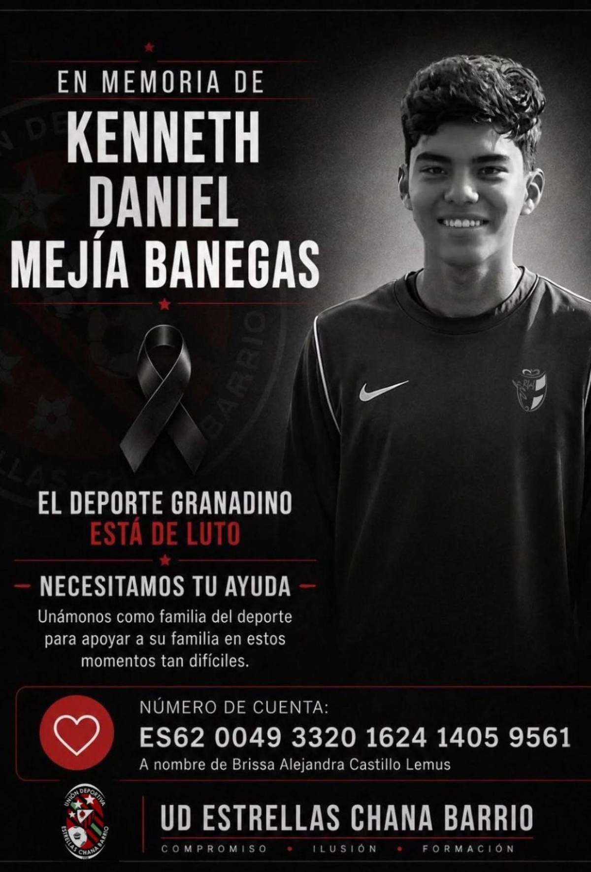 Joven futbolista hondureño muere tras caer de azotea en España: autoridades investigan