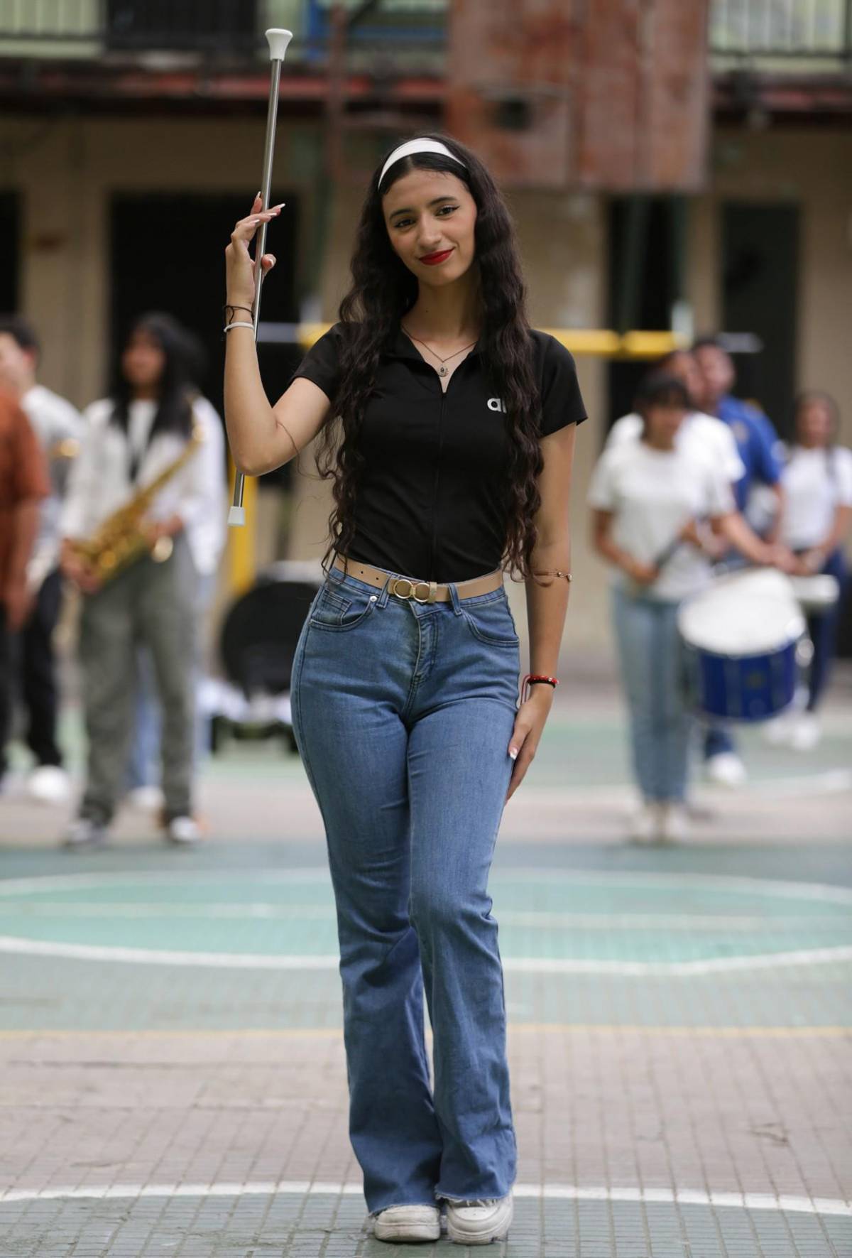 Palillonas del emblemático Instituto Mixto Hibueras afinan detalles para los desfiles