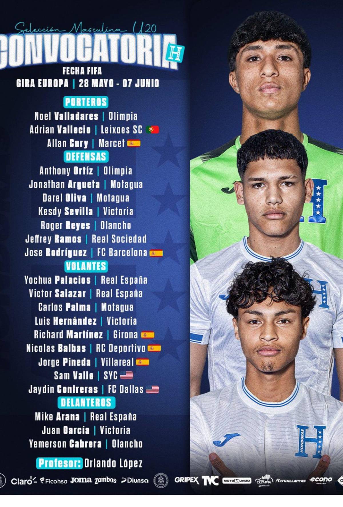 José Alfredo Rodríguez, el joven de La Masía del Barcelona convocado por Honduras