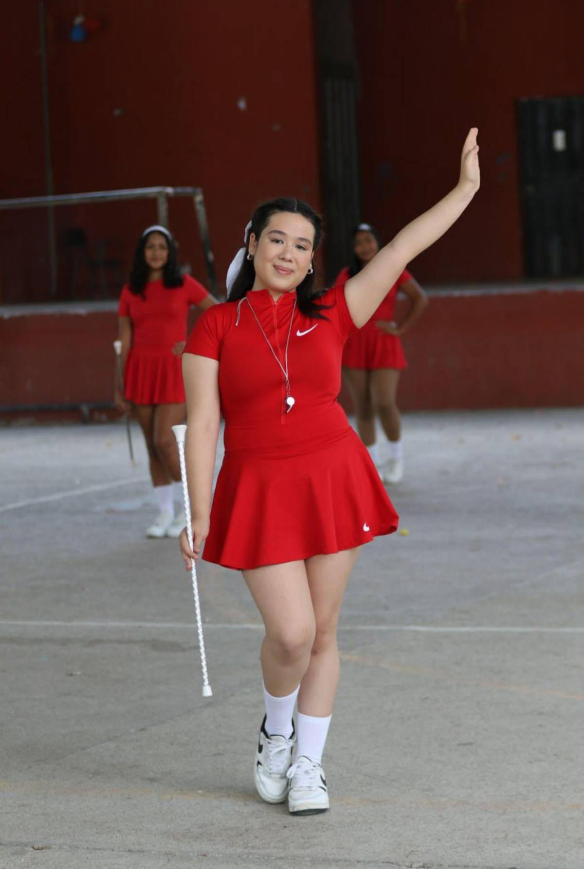 Palillonas del Saúl Zelaya Jiménez afinan su espectáculo patrio al ritmo de la punta