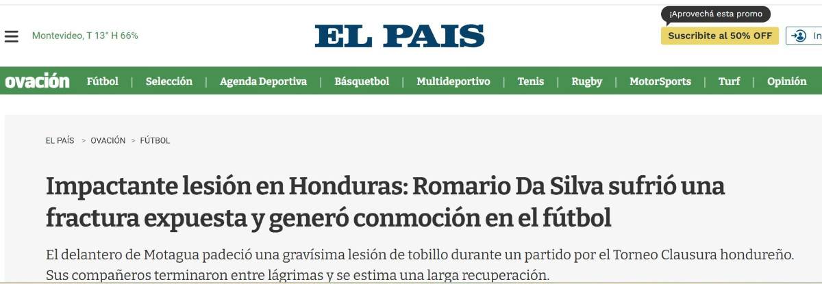 Así reaccionan los medios internacionales tras terrible lesión de Romario da Silva