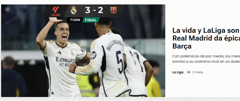 Lo que comentan los medios internacionales tras triunfo de Real Madrid sobre Barcelona