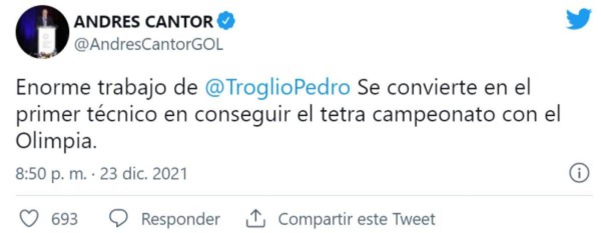 Prensa internacional destaca tetracampeonato del Olimpia de Pedro Troglio