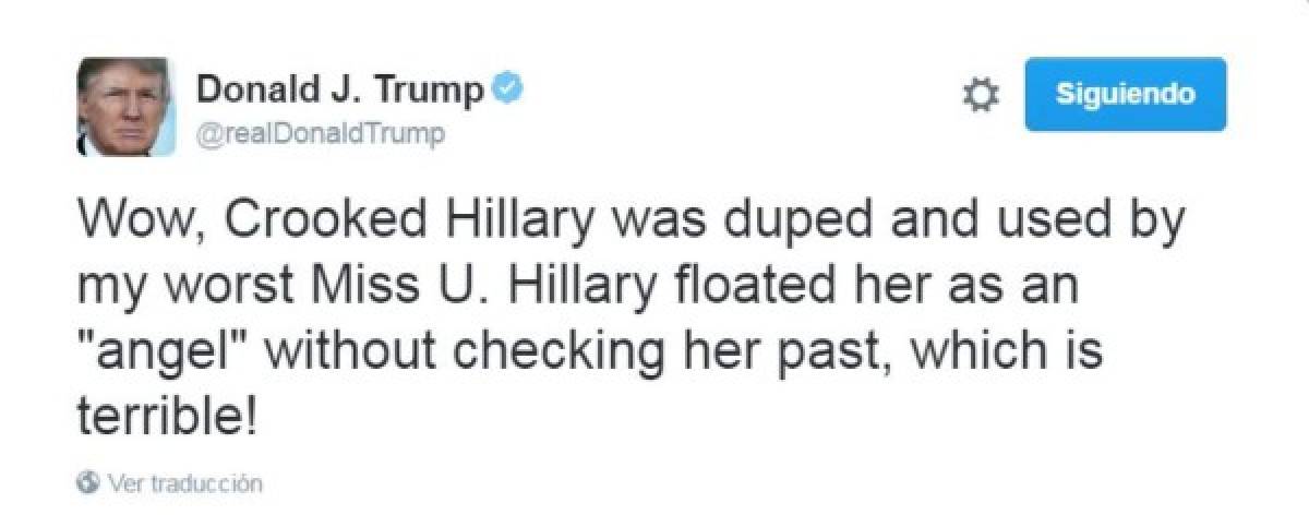 Los polémicos tuits de Trump contra Hillary Clinton y Alicia Machado