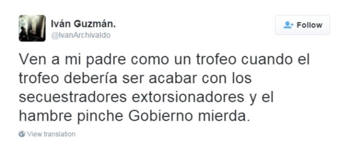 Hijo del ‘El Chapo’ Guzmán arremete contra el gobierno mexicano  