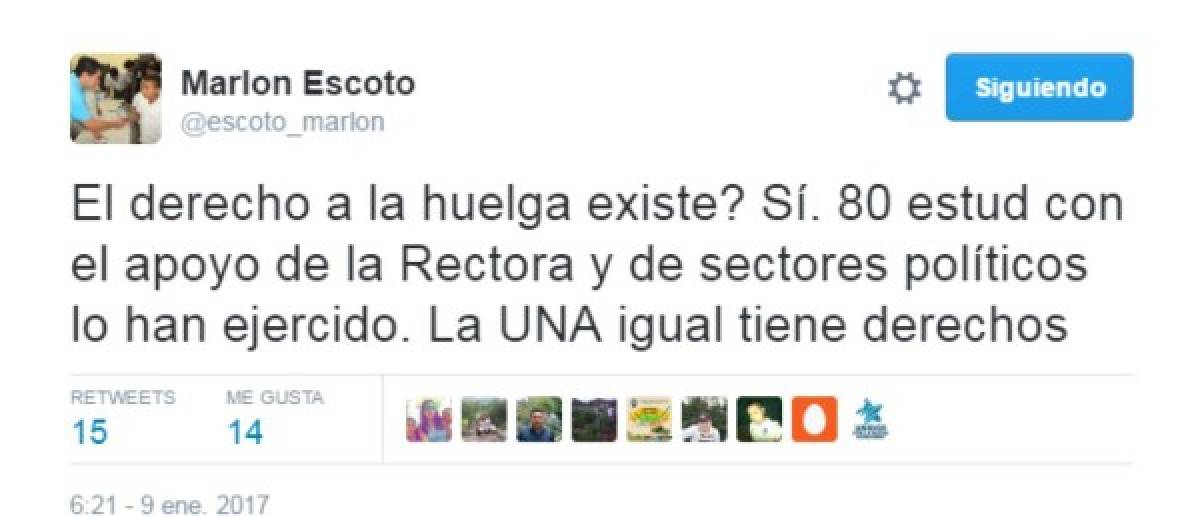 Marlon Escoto se descarga contra Julieta Castellanos en Twitter