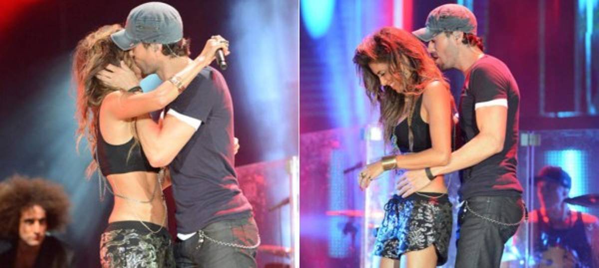 El polémico beso de Enrique Iglesias en concierto