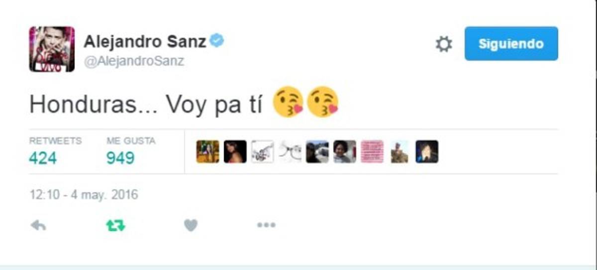 De esta manera, el artista anunció su llegada a tierras hondureñas.