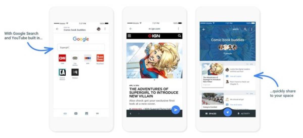 Youtube, Chrome y el buscador de Google están integrados en esta nueva app.