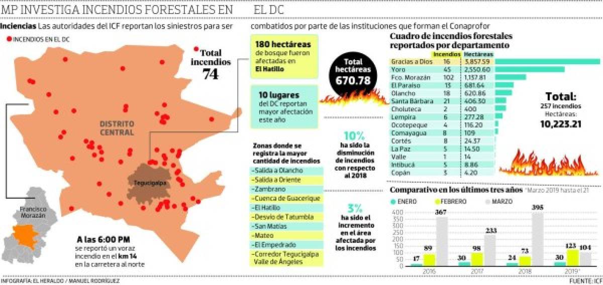 Fiscalía indaga de oficio 74 incendios forestales