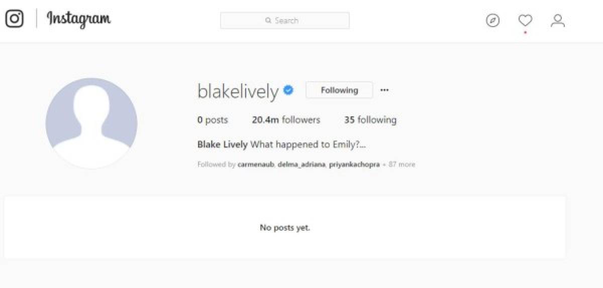 Blake Lively borra sus fotos de Instagram tras compartir extraña publicación
