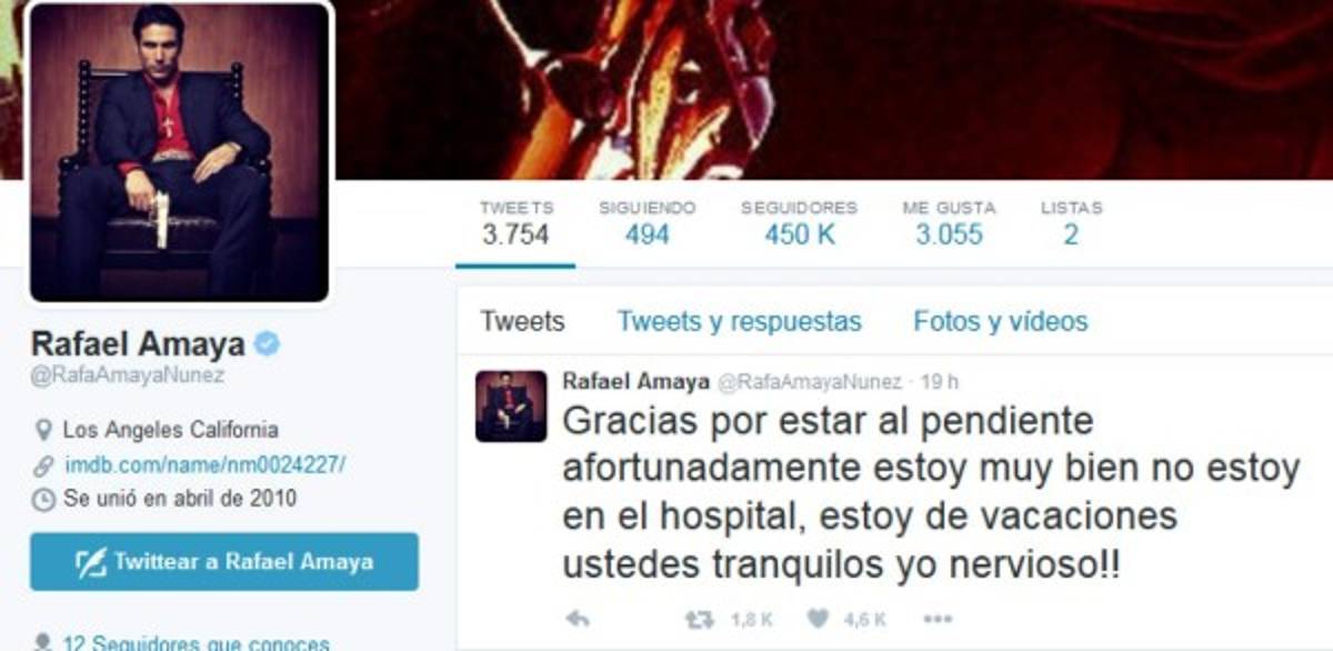 Actor de 'El señor de los cielos” 'revive' en Twitter