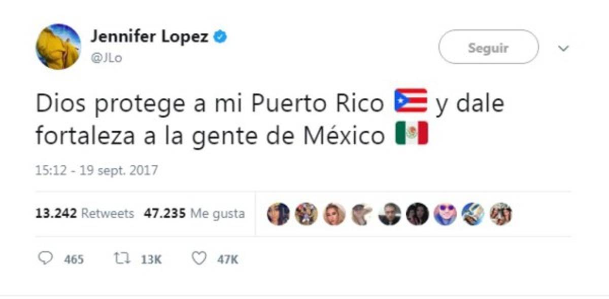 Celebridades se solidarizan con las victimas del sismo en México