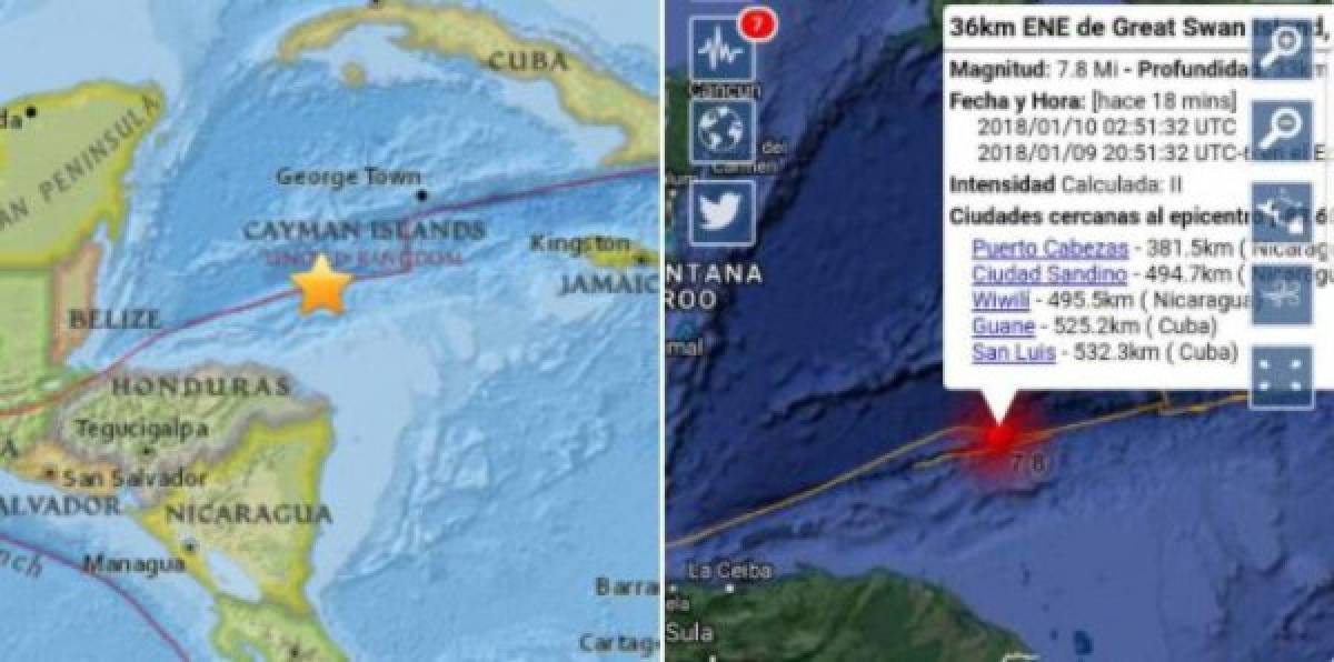 Países en los que se sintió el sismo de este martes en horas de la noche