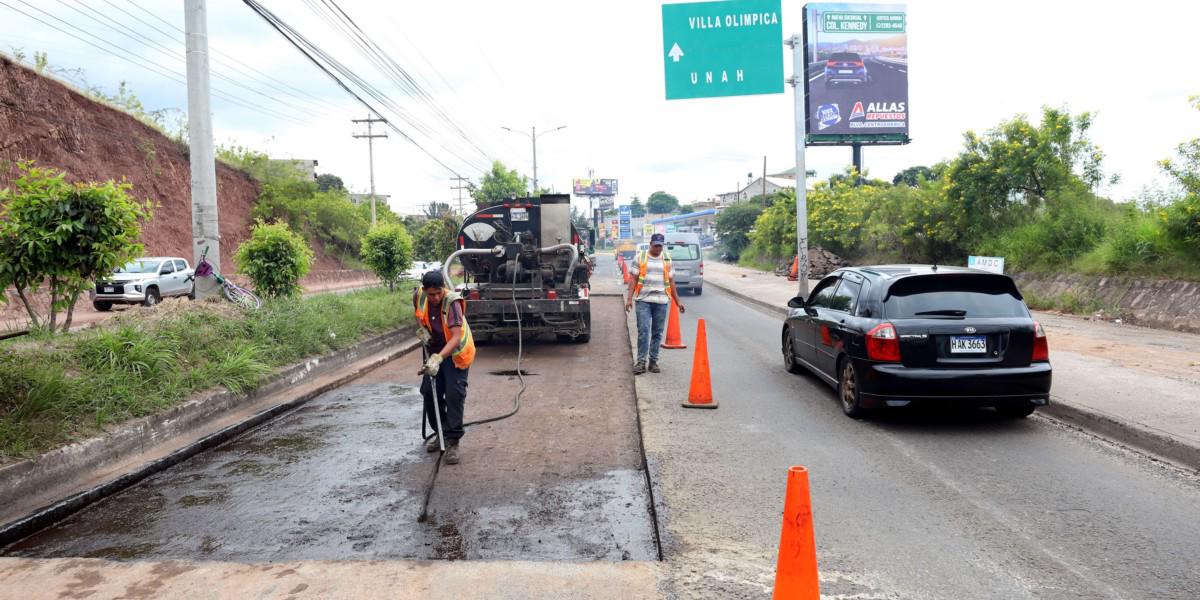 Reparan otro tramo crítico del anillo periférico de la capital de Honduras