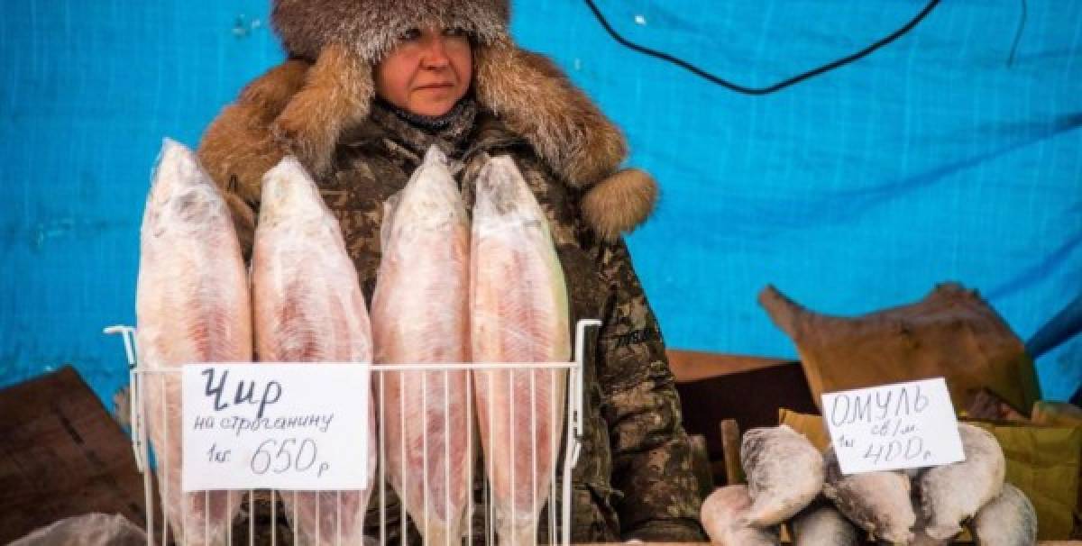 Así es el mercado más frío del mundo en Yakutsk una ciudad de Sajá en Rusia