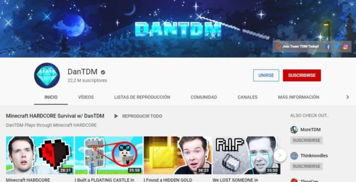 Ellos son los 10 youtubers que más ganaron dinero durante el 2019