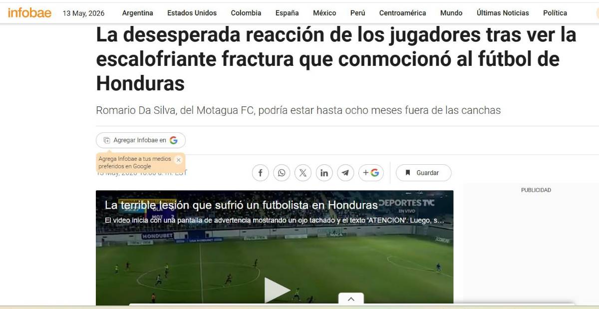 Así reaccionan los medios internacionales tras terrible lesión de Romario da Silva