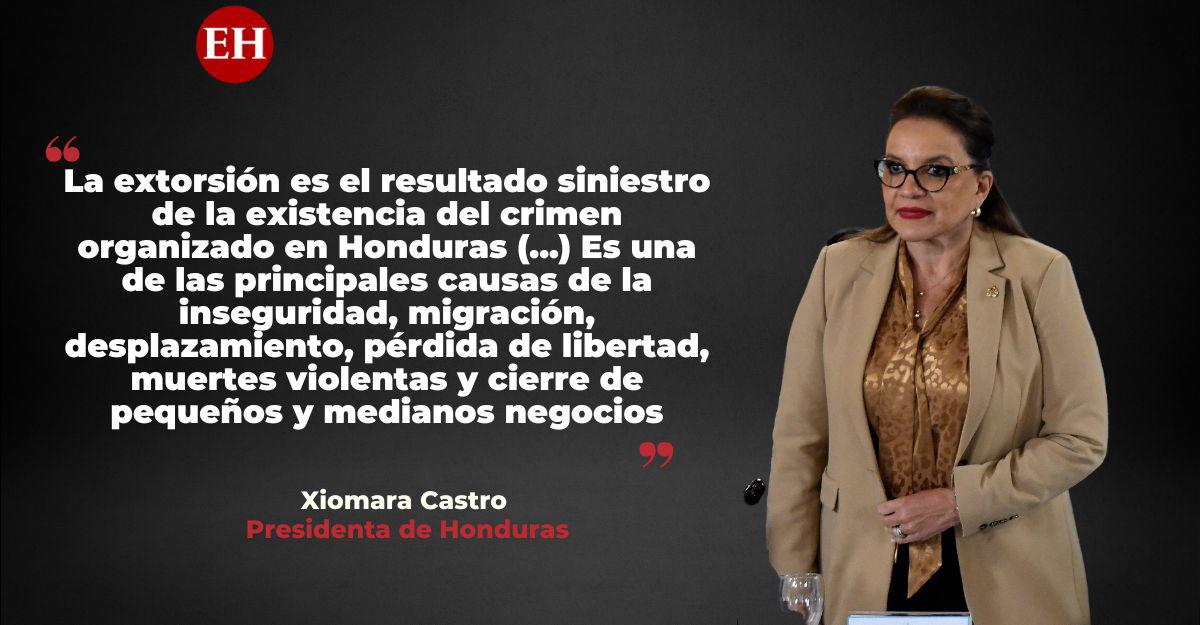 Frases de Xiomara Castro al declarar emergencia nacional por “extorsión” y “delincuencia” en Honduras