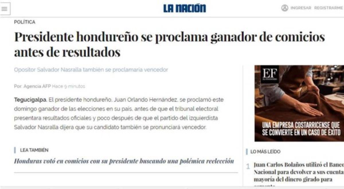 Esto dicen los medios internacionales sobre las elecciones de Honduras