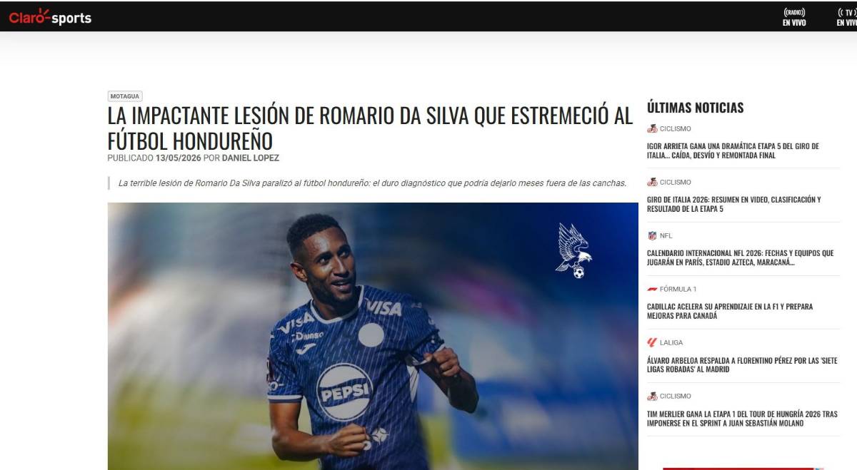Así reaccionan los medios internacionales tras terrible lesión de Romario da Silva
